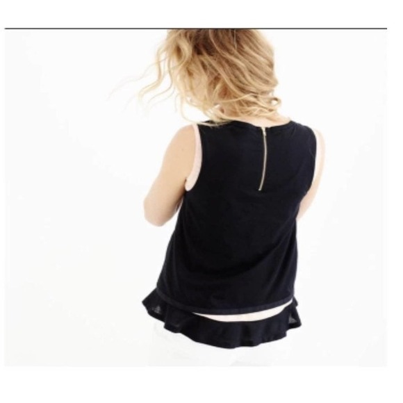 J.Crew Double Layer Ruffle Hem Tank Top - Picture 2 of 7